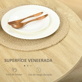 Mesa de Sala de Jantar Dobrável com 2 Laterais Mesa Auxiliar de Madeir