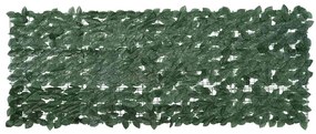 Tela de varanda com folhas verde-escuras 200x75 cm