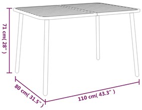 Mesa de jardim 110x80x71 cm aço antracite