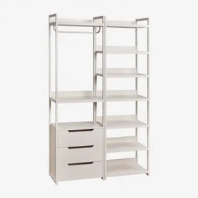 Armário Modular Aberto De 2 Peças Com Gavetas E Estante Em Ferro Velunis Gardénia Branco - Sklum