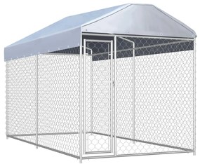 vidaXL Canil de exterior com toldo 382x192x225 cm