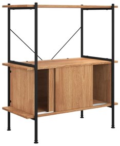 Estante de 3 prat. c/ armário 80x40x92cm aço/derivados madeira