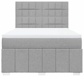 Cama com molas/colchão 140x190 cm tecido cinzento-claro