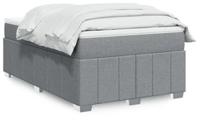 Cama com molas/colchão 120x200 cm tecido cinza-claro