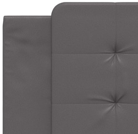 Estrutura cama c/ cabeceira 180x200cm couro artificial cinzento