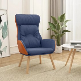 vidaXL Cadeira de descanso PVC e tecido azul