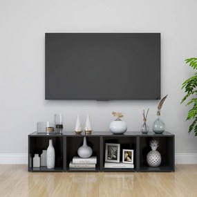 Móveis de TV 4 pcs 37x35x37 cm derivados de madeira cinzento