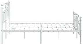 Estrutura de cama com cabeceira e pés 180x200 cm metal branco