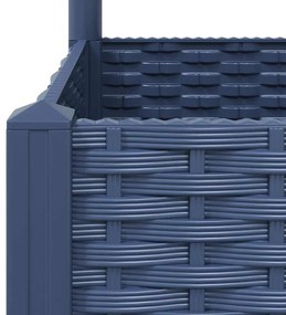Vaso/floreira jardim c/ treliça 40x40x121,5 cm PP cinzento azul