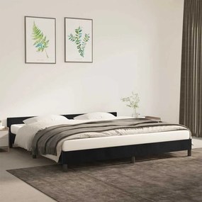 Estrutura de cama sem colchão 200x200 cm veludo preto
