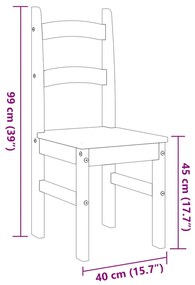Cadeiras de jantar 2 pcs 40x46x99 cm pinho maciço branco