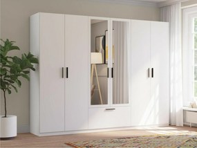 Roupeiro Bristol 208, Branco, 210x269x54cm, 198.3 kg, Portas para roupeiro: Com dobradiças