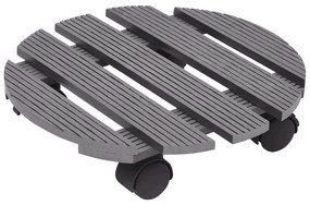 Suportes com rodas para vasos 2 pcs Ø30x7,5 cm WPC cinzento