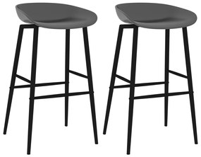 vidaXL Cadeiras de bar 2 pcs cinzento