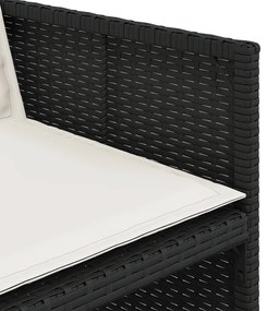 11 pcs conjunto de jantar p/ jardim c/ almofadões vime PE preto