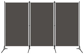vidaXL Divisória de quarto com 3 painéis 260x180 cm antracite