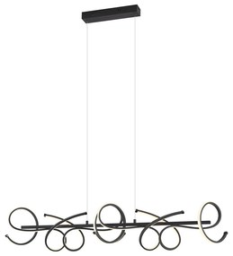 Candeeiro Pendente de Design Alongado Preto Regulável em 3 Passos - Krisscross