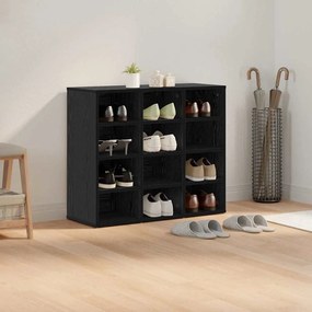 Armário de Sapatos com prateleira Carvalho preto 103x30x51 cm