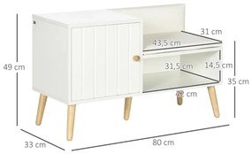 Banco Acolchoado Dora com Sapateira - Design Nórdico