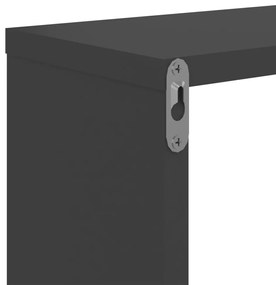 Estantes de parede 2 pcs derivados de madeira cinzento