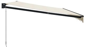 Toldo retrátil 5x3 m tecido e alumínio cor creme