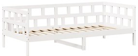 Sofá-cama com telhado 90x200 cm madeira de pinho maciça branco