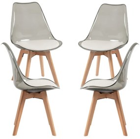 Pack 4 Cadeiras Synk Defumado - Branco