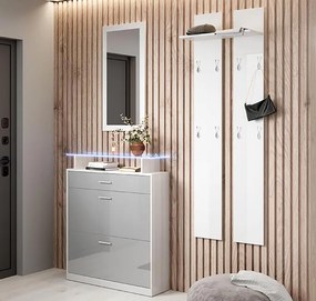 Conjunto de Entrada Palton – Branco e Cinzento – Com Espelho, Cabide o