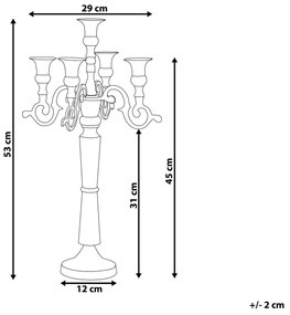 Candelabro em metal prateado 53 cm SOHAG Beliani