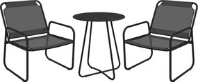 Outsunny Conjunto de Jardim 3 Peças 2 Poltronas e Mesa Redonda Aço e Textileno Cinza | Aosom Portugal