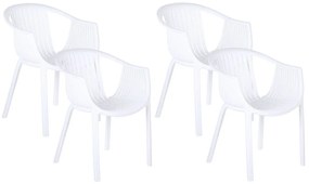 Conjunto de 4 cadeiras de jardim brancas NAPOLI Beliani