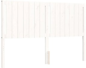 Cama sem colchão 160x200 cm madeira de pinho maciça branco