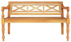 Banco Batávia 123 cm madeira de mogno maciça castanho-claro