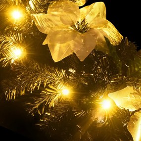 Grinalda de Natal com luzes LED 2,7 m PVC preto