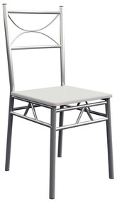 Conjunto jantar com mesa e 4 cadeiras Paul 5 peças em Branco aveludado