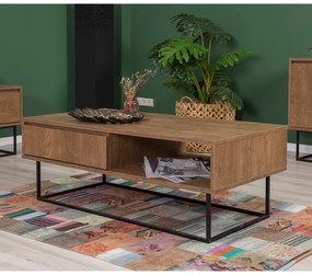 Conjunto de Mobiliário de Sala Laxus – Nogueira/Preto – 90x39x40 cm