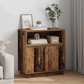 vidaXL Sideboard com LED Madeira Velha 71x34,5x75 cm Madeira de Engenharia