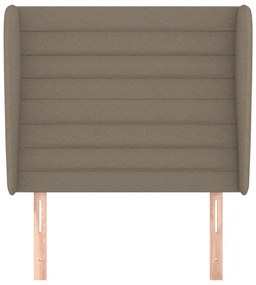Cabeceira cama c/ abas tecido 93x23x118/128cm cinza-acastanhado