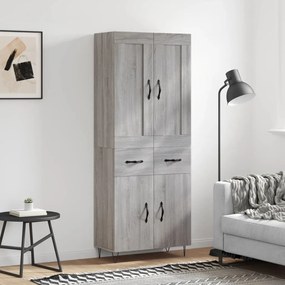 vidaXL Armário alto 69,5x34x180 cm derivados de madeira sonoma cinza