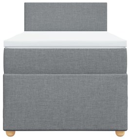 Cama com molas/colchão 90x190 cm tecido cinzento-claro