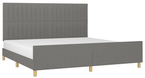 Estrutura de cama sem colchão 200x200 cm tecido cinzento-escuro