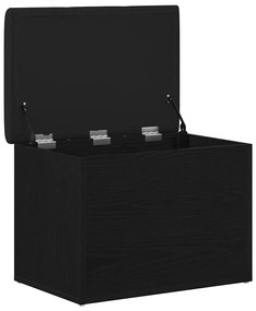 Banco de Armazenamento vidaXL Preto Carvalho 60x40x45 cm Madeira Reves