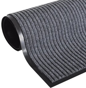 Tapetes de porta PVC 4 pcs 90x60 cm cinzento