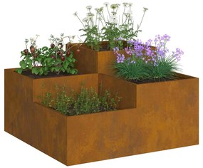 Jardineira vidaXL 100x100x48 cm em Aço Resistente à Corrosão