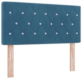 Cama Box Spring com Colchão Azul Escuro 90x190 cm em Veludo