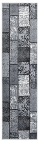 vidaXL Passadeira c/ padrão de blocos 100x500cm polipropileno cinzento