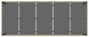 Conjunto de Jantar para Jardim 9 pcs Bege 250 x 100 x 75 cm