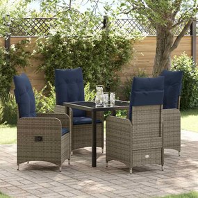 vidaXL Conjunto de Jantar para Jardim 5 pcs Preto Rattan Sintético