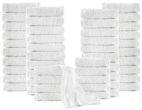 vidaXL Toalhas de hóspedes 50 pcs algodão 350 g 30x30 cm branco