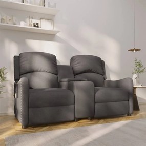 vidaXL Poltrona massagem 2 lug. c/suporte copo tecido cinza-escuro